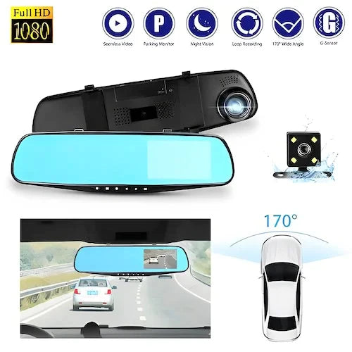 Espejo Retrovisor con Cámara Delantera y Trasera Modelo 2025