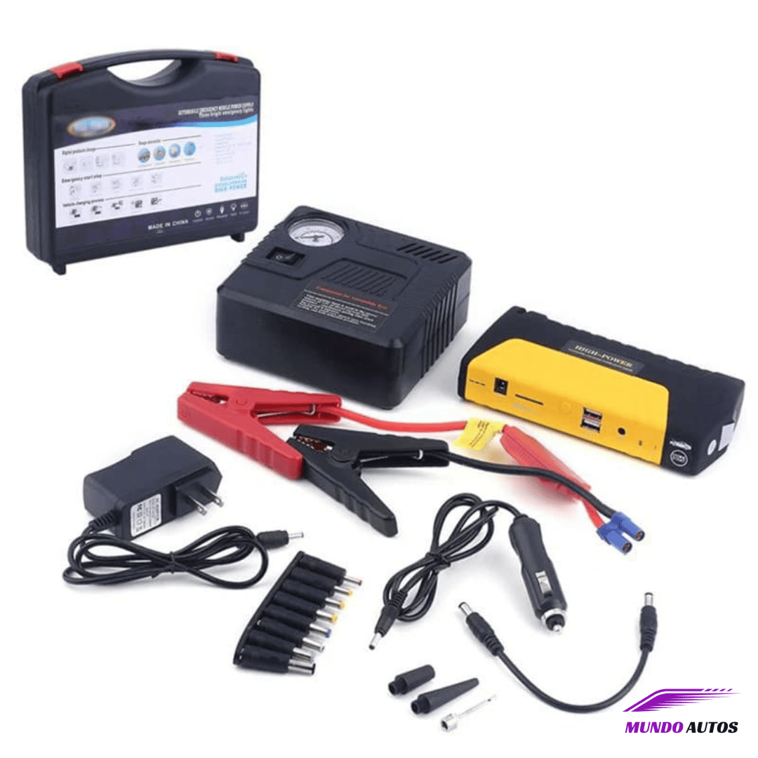 Arrancador de Bateria + Inflador Neumaticos Portátil