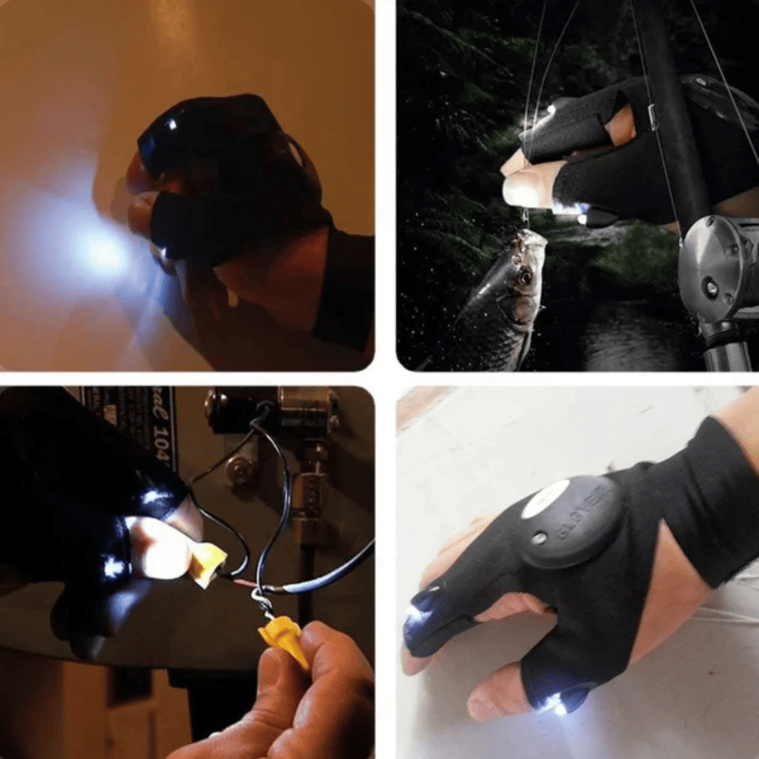 Guantes Linterna con Doble LED para Mano Derecha e Izquierda